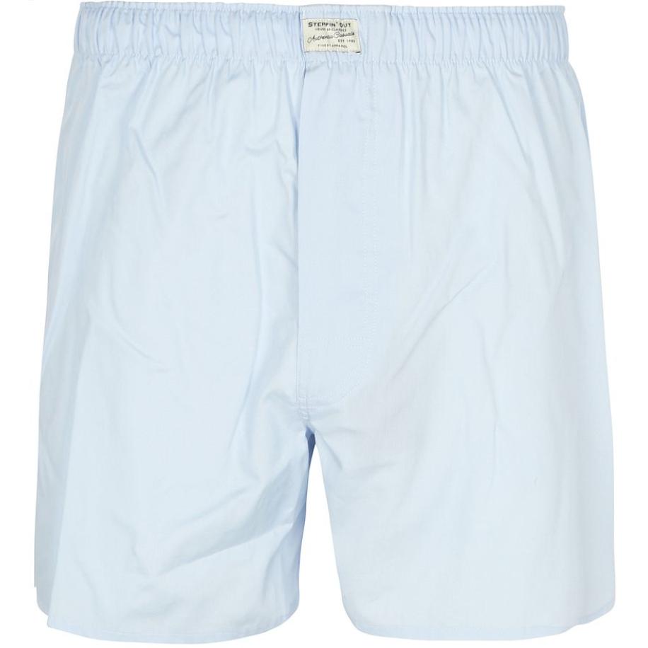 Steppin' Out Boxershort Poplin Solid Licht Blauw Blauw