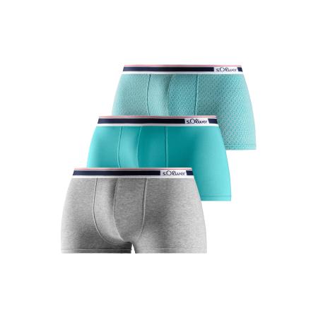 s.Oliver s.Oliver Boxershorts turquoise / grijs gemêleerd / wit