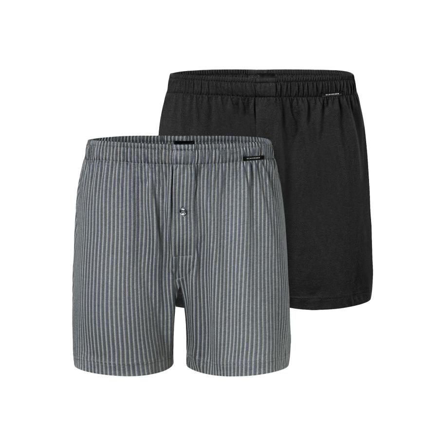 Schiesser SCHIESSER Boxershorts Basic grijs / zwart -