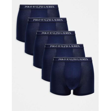 Polo Ralph Lauren - Set van 5 boxershorts in marineblauw