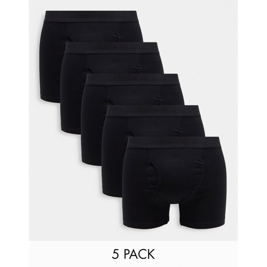 Weekday - Johnny - Set van 5 boxershorts in zwart Zwart