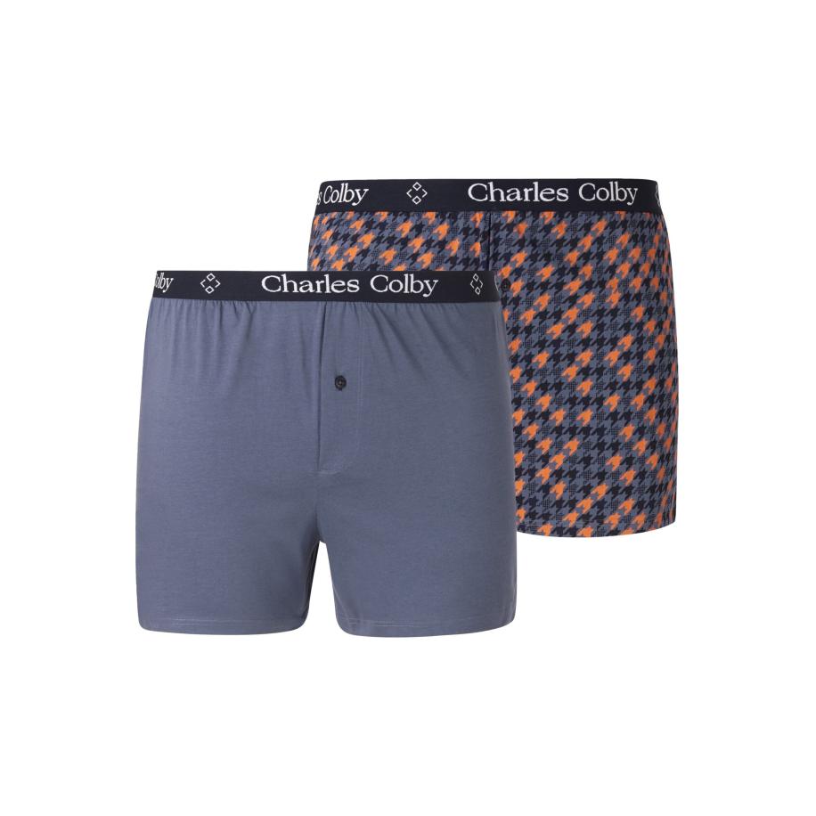 Charles Colby Boxershorts blauw, Bedrukt Blauw