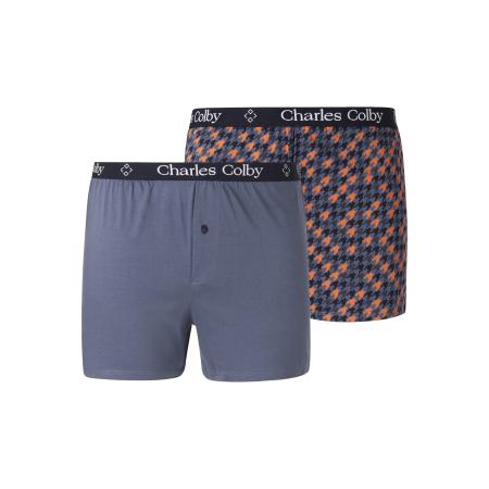 Charles Colby Boxershorts blauw, Bedrukt