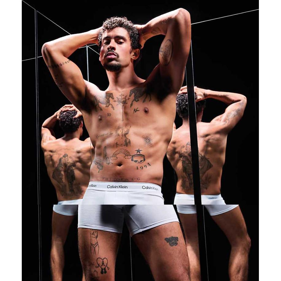 Calvin Klein - Set van 3 katoenen boxershorts met stretch in wit Wit