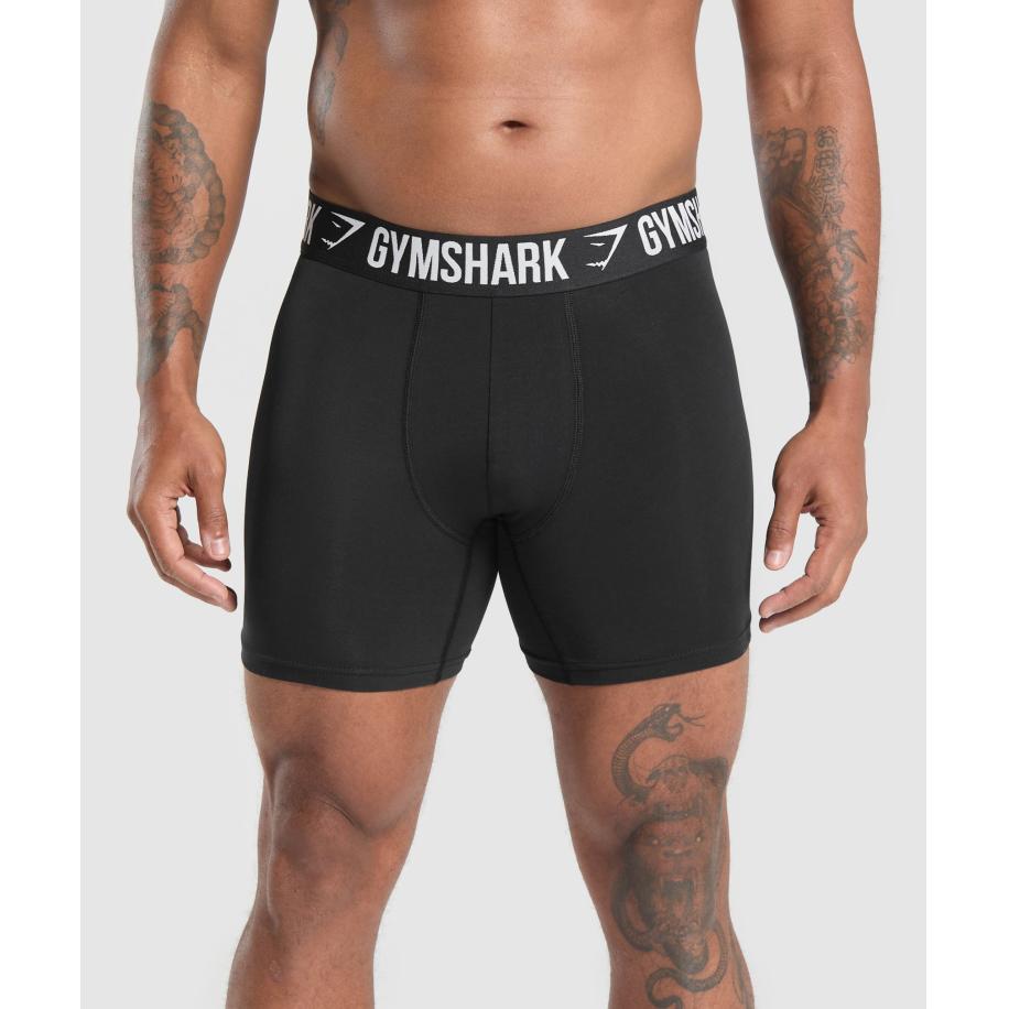 Gymshark Long Boxer Brief 3PK Black/Black/Black Zwart