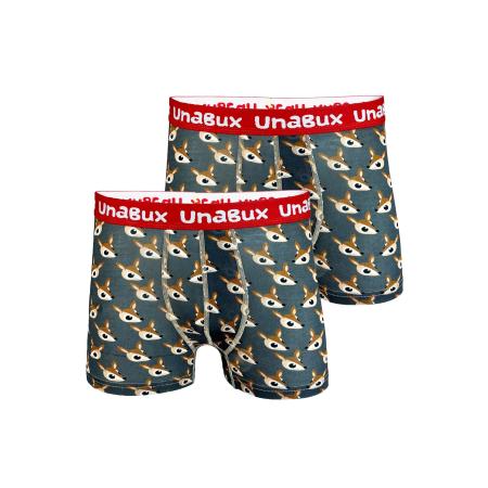 UnaBux UNABUX Boxershorts BLACK WHITE RABBIT bruin
