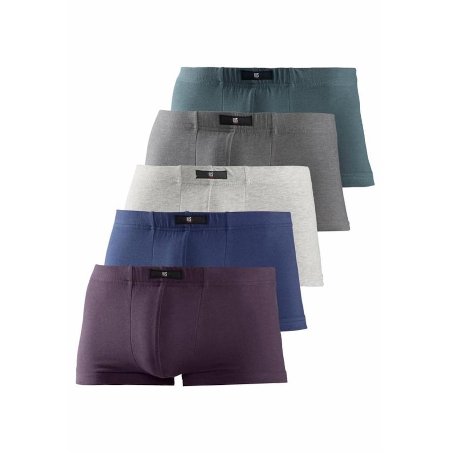 H.I.S H.I.S Boxershorts donkerblauw / lichtgrijs / donkergrijs / grasgroen / donkerlila -