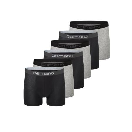 Camano camano Boxershorts donkergrijs / grijs gemêleerd / zwart / wit