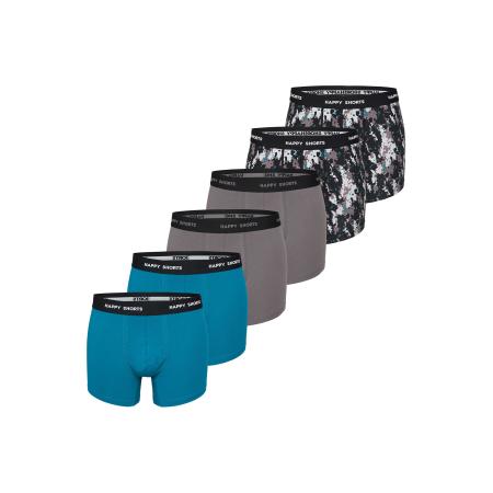 Happy Shorts Happy Shorts Boxershorts Jersey grijs / petrol / zwart