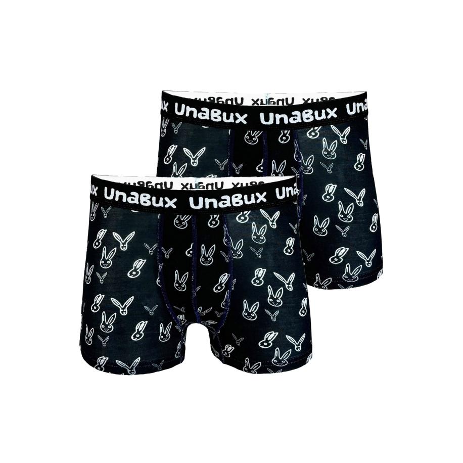 UnaBux UNABUX Boxershorts BLACK WHITE RABBIT zwart -