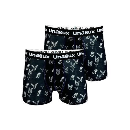 UnaBux UNABUX Boxershorts BLACK WHITE RABBIT zwart