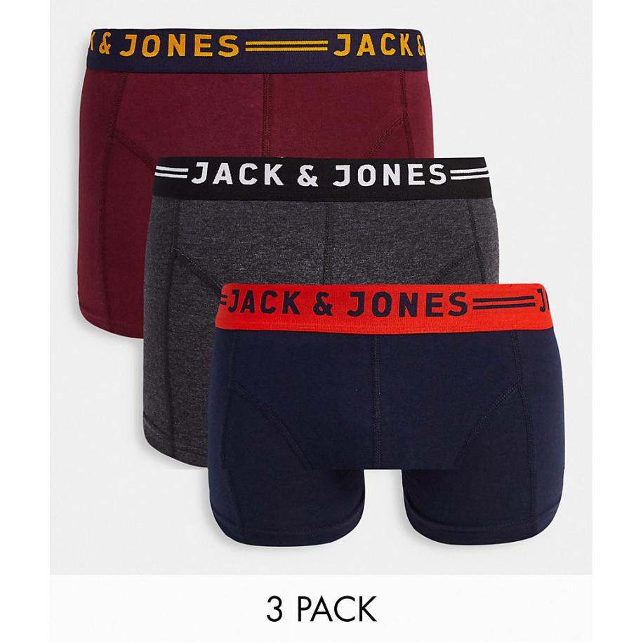 Jack & Jones - Set van 3 boxershorts met contrasterende tailleband-Veelkleurig Multicolor