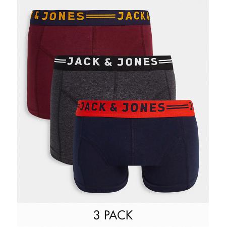 Jack & Jones - Set van 3 boxershorts met contrasterende tailleband-Veelkleurig