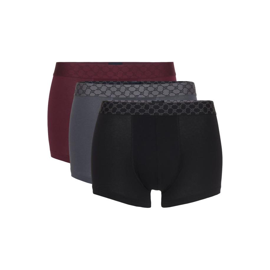 JOOP! JOOP! Boxershorts grafiet / donkerrood / zwart -