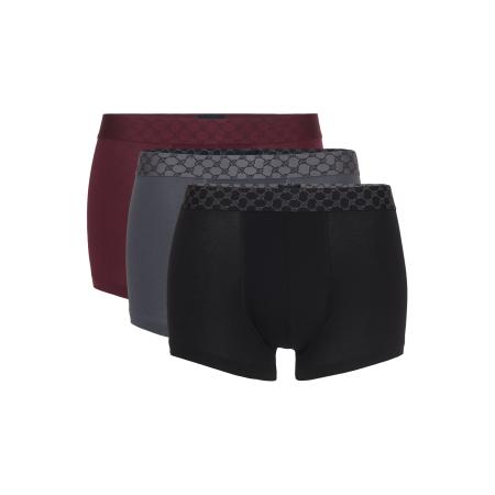 JOOP! JOOP! Boxershorts grafiet / donkerrood / zwart