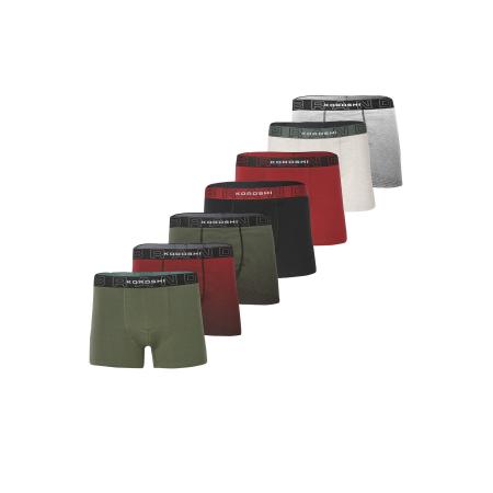 KOROSHI KOROSHI Boxershorts kaki / olijfgroen / rood / zwart / wit