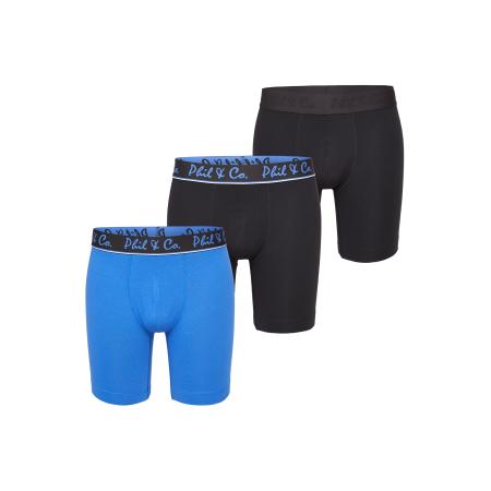 Phil & Co. Berlin Phil & Co. Berlin Boxershorts Jersey Long Boxer blauw / zwart