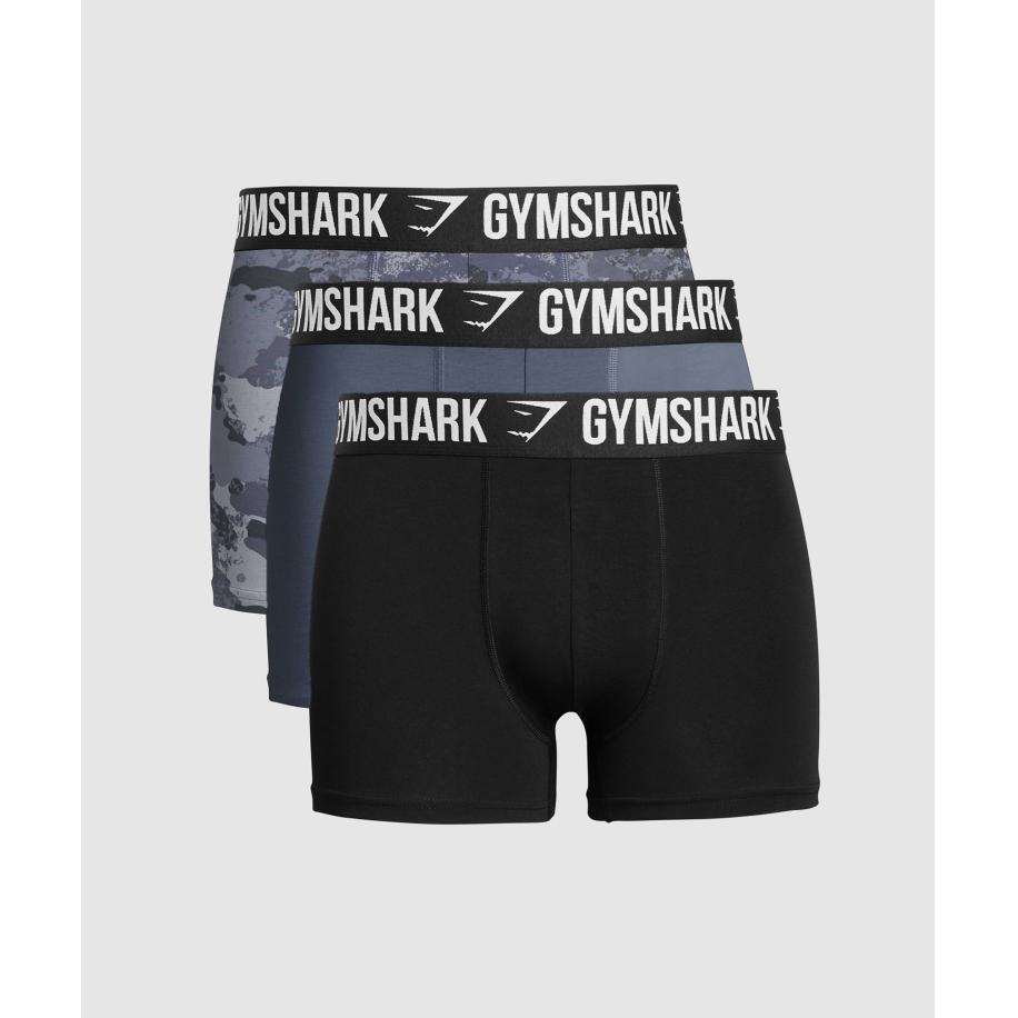 Gymshark Boxer Brief 3PK Titanium Blue/Denim Grey/Black Zwart