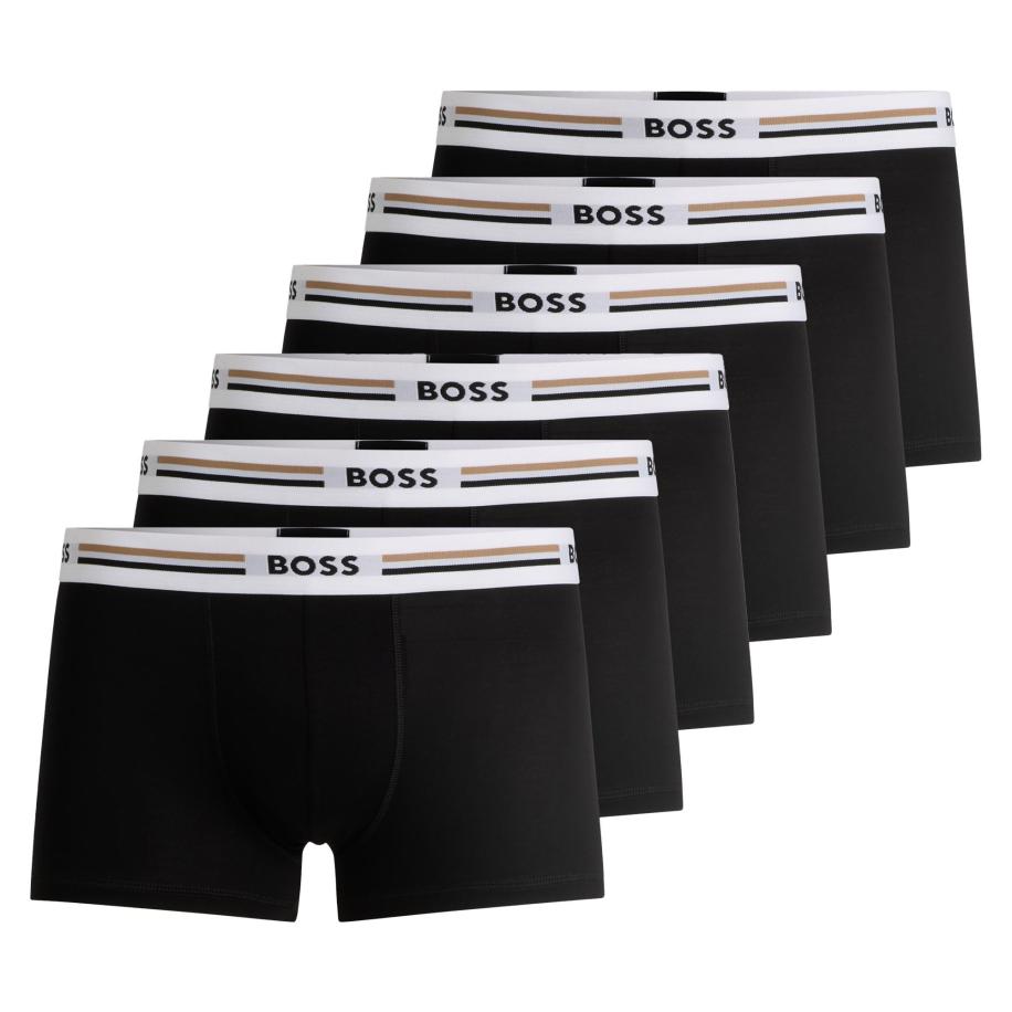 Hugo Boss BOSS Boxershorts donkerbeige / zwart / wit -