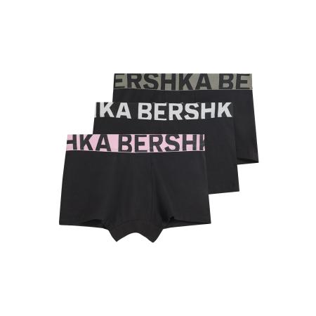 Bershka Bershka Boxershorts stone grey / rosa / zwart / wit