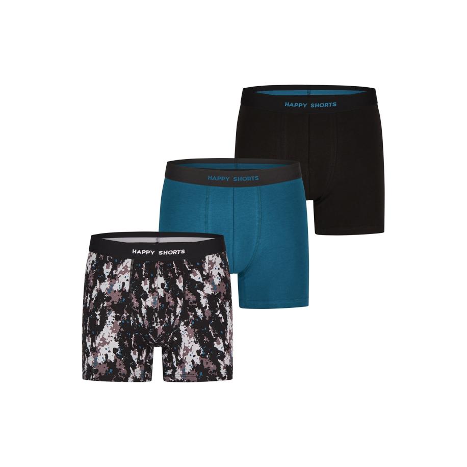 Happy Shorts Happy Shorts Boxershorts Jersey petrol / zwart / wit -