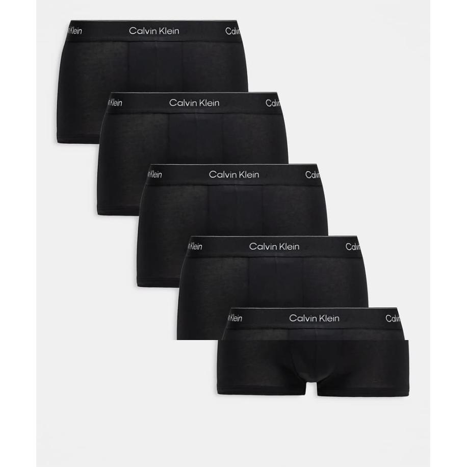 Calvin Klein - Icon - Set van 5 boxershorts met lage taille van stretchkatoen in zwart Zwart