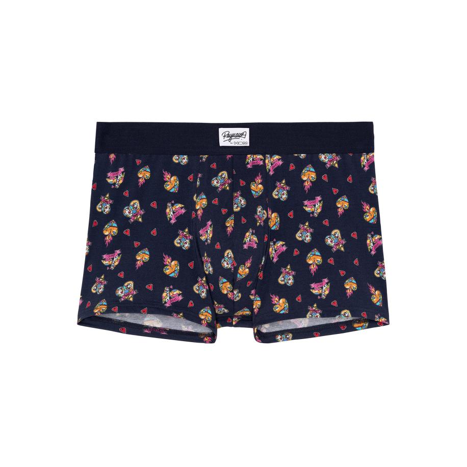 HOM HOM Boxershorts Love Story navy / geel / oranje / pink -