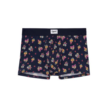 HOM HOM Boxershorts Love Story navy / geel / oranje / pink