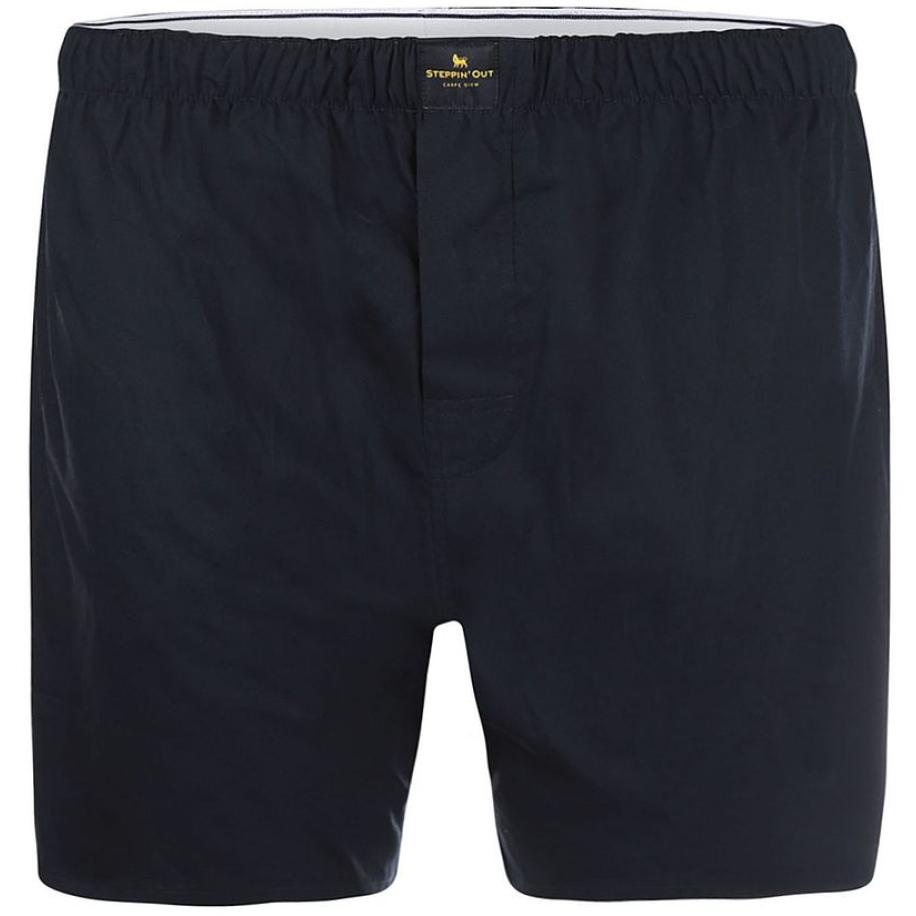 Steppin' Out Boxer Navy Poplin Blauw