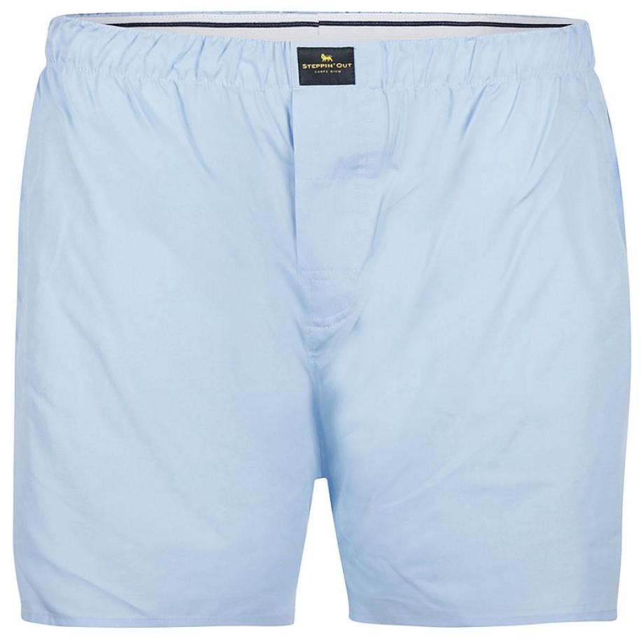 Steppin' Out Boxer Mid Blue Poplin Blauw