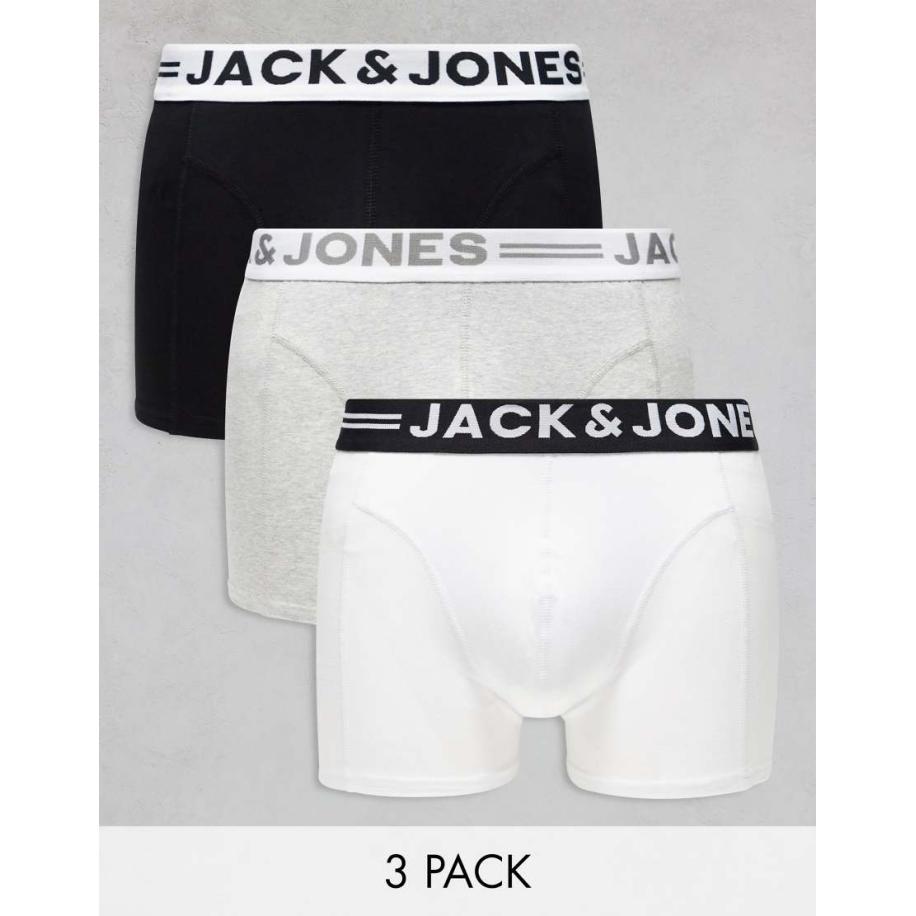 Jack & Jones - Set van 3 boxershorts in verschillende kleuren-Grijs Grijs