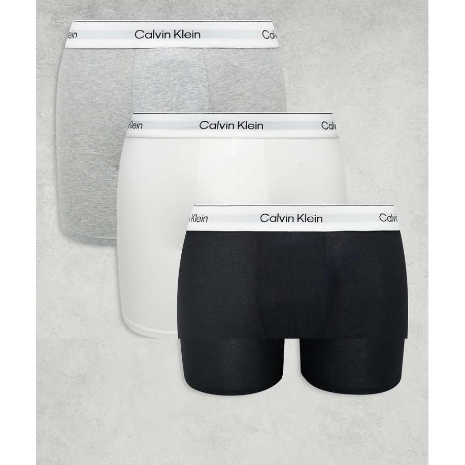 Calvin Klein - Icon - Set van 3 boxershorts van stretchkatoen in grijs, wit en zwart-Veelkleurig Multicolor