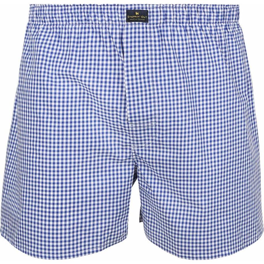 Steppin' Out Boxershort Vichy Royal Blauw