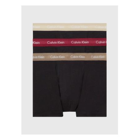 Calvin Klein - Set van 3 boxershorts van stretchkatoen in zwart met gekleurde taillebanden