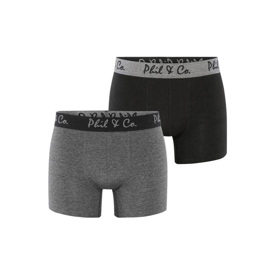 Phil & Co. Berlin Phil & Co. Berlin Boxershorts 2-Pack Jersey grijs / zwart -