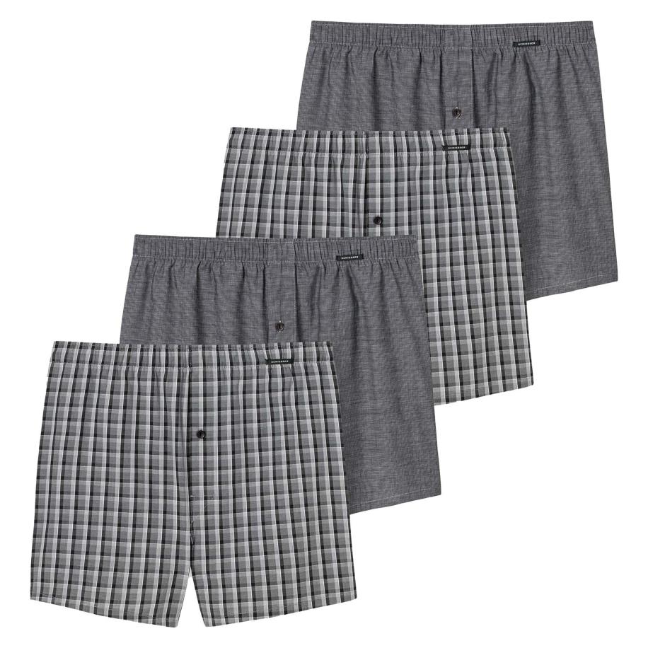 Schiesser SCHIESSER Boxershorts grijs / wit -