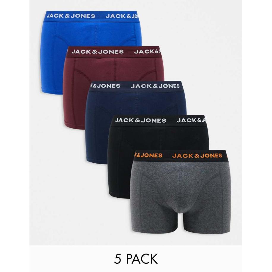 Jack & Jones - Set van 5 boxershorts in verschillende kleuren-Zwart Zwart