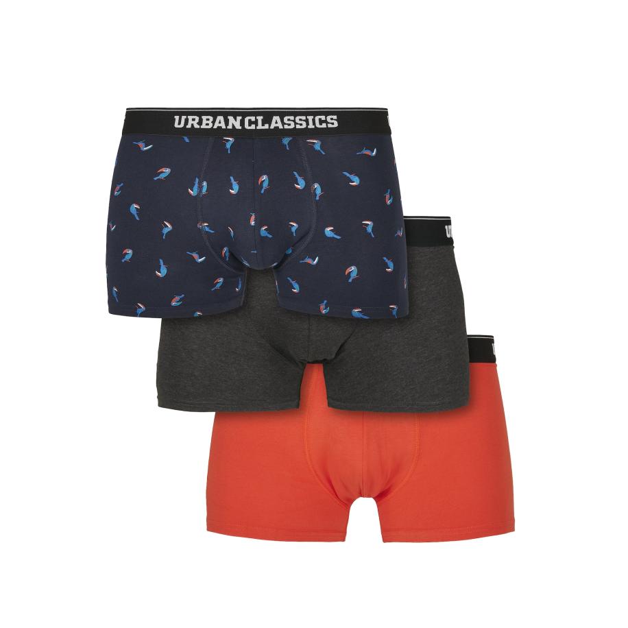 Urban Classics Urban Classics Boxershorts nachtblauw / hemelsblauw / oranjerood / zwart gemêleerd -