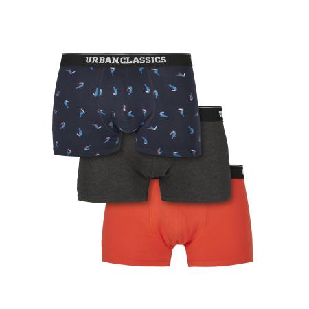Urban Classics Urban Classics Boxershorts nachtblauw / hemelsblauw / oranjerood / zwart gemêleerd