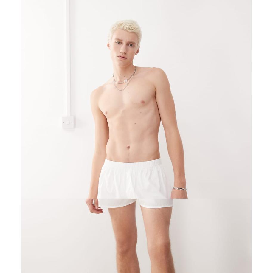 Weekday - Set van 2 boxershorts in wit en zwart geruit Zwart