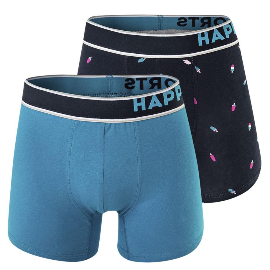 Happy Shorts Happy Shorts Boxershorts hemelsblauw / donkerblauw / pink / wit -
