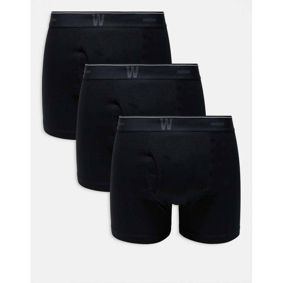 Weekday - Set van 3 boxershorts met logo-tailleband in zwart Zwart