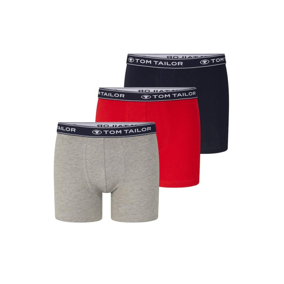 Tom Tailor TOM TAILOR Boxershorts donkerblauw / grijs gemêleerd / rood / wit -