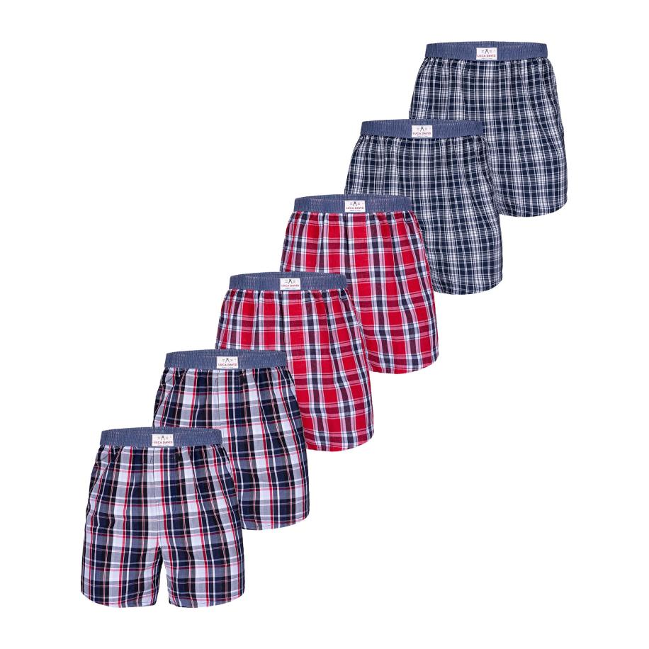 Luca David Luca David Boxershorts Olden Glory blauw / gemengde kleuren / rood -