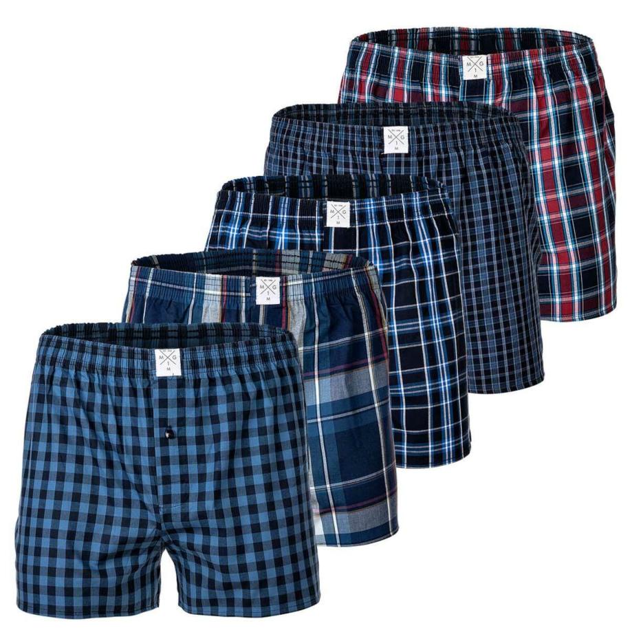 MG-1 MG-1 Boxershorts marine / smoky blue / kobaltblauw / grenadine / wit -