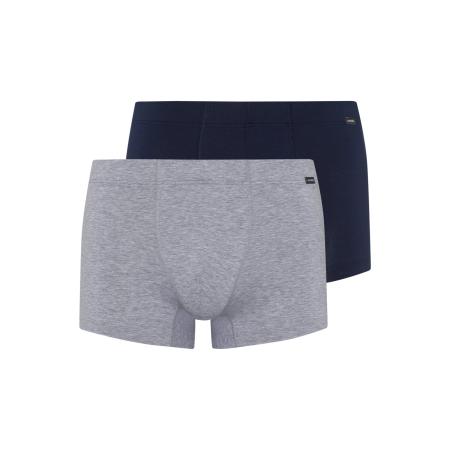 Hanro Boxershorts Cotton Essentials donkerblauw / grijs gemêleerd