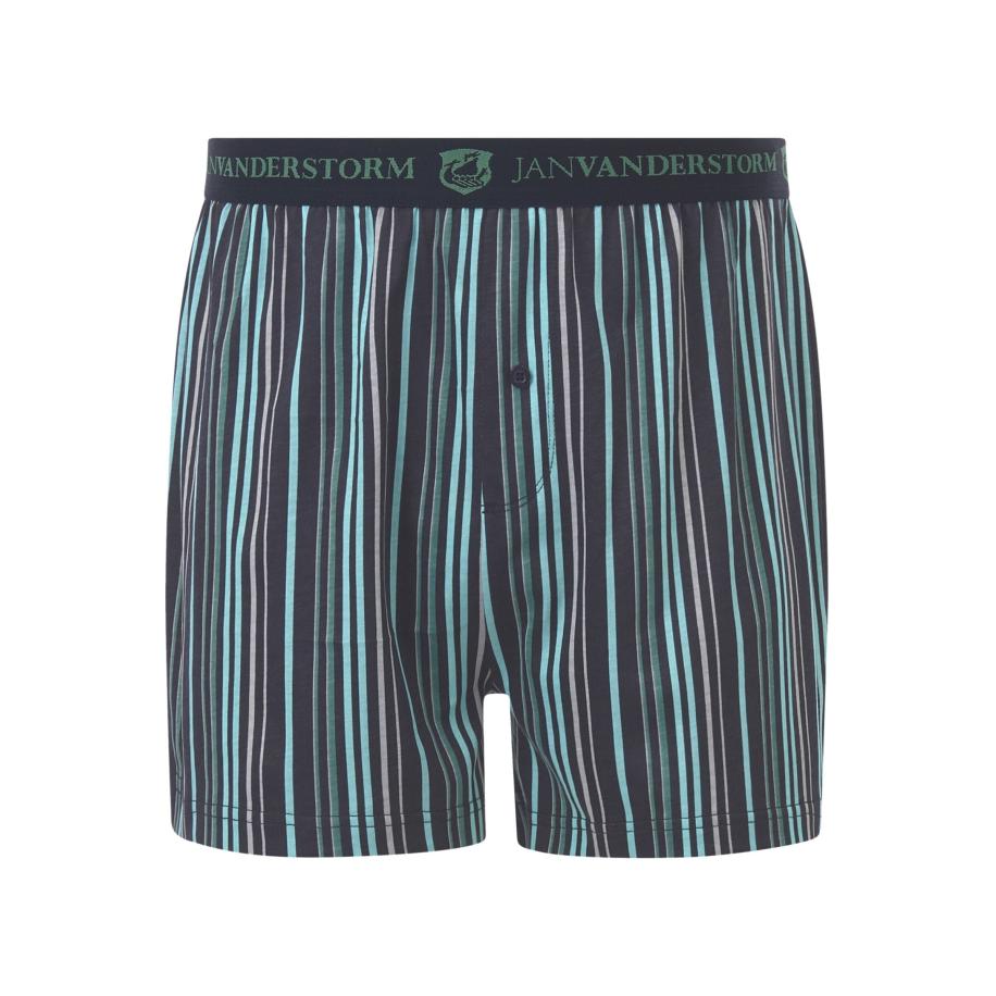 Jan Vanderstorm Boxershorts donkerblauw, Gestreept Blauw