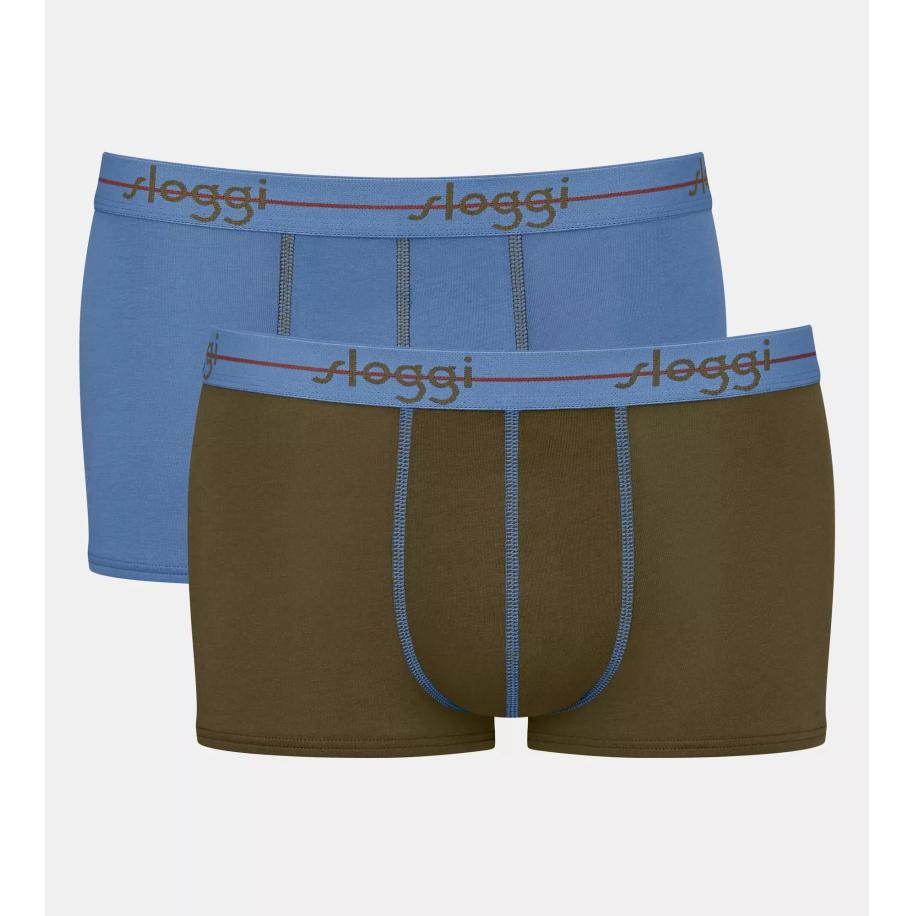 Sloggi SLOGGI Boxershorts Start blauw / olijfgroen / rood -