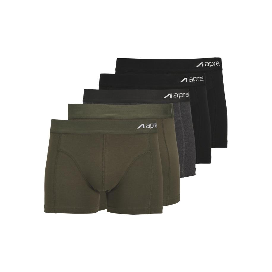 aprel aprel Boxershorts navy / olijfgroen / zwart / zwart gemêleerd -