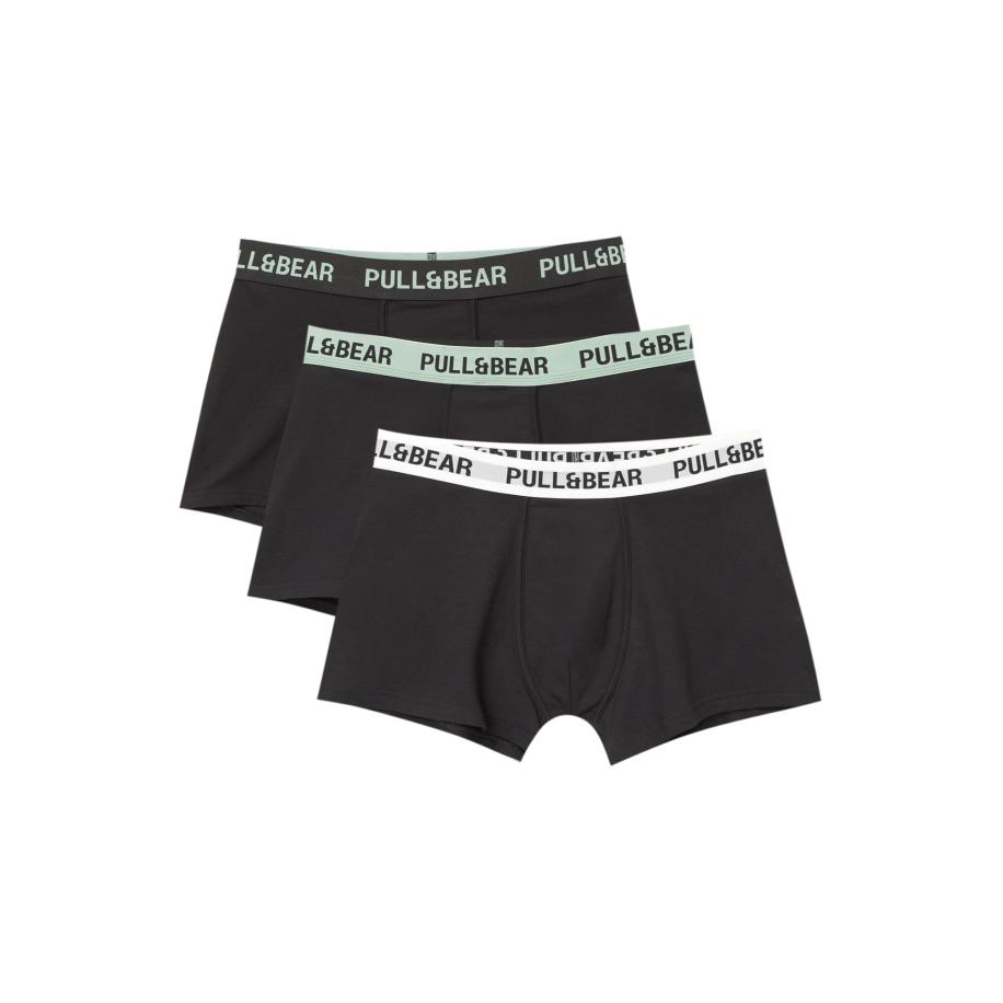 Pull&Bear Pull&Bear Boxershorts grijs / lichtgroen / zwart / wit -
